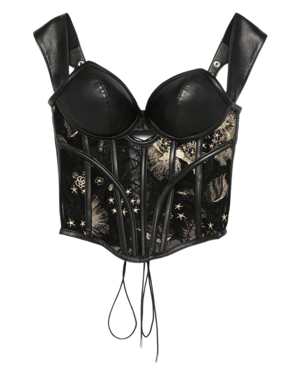 MITILIANE COUTURE Black Embroidered-Lace Top