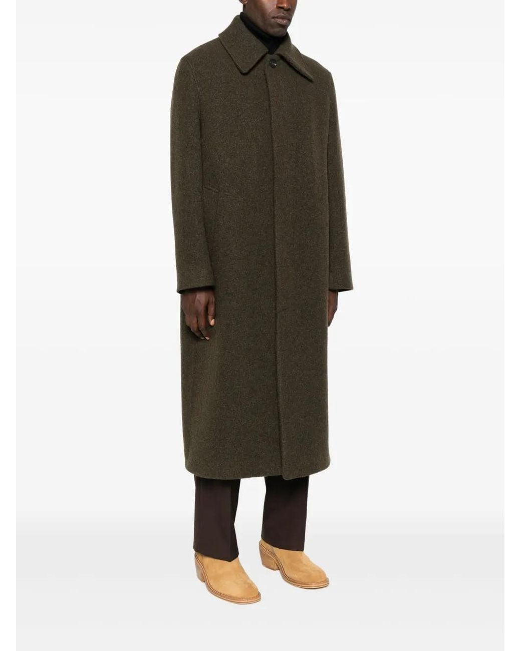 sunflower Black Winter Wool Single-Breasted Coat for men