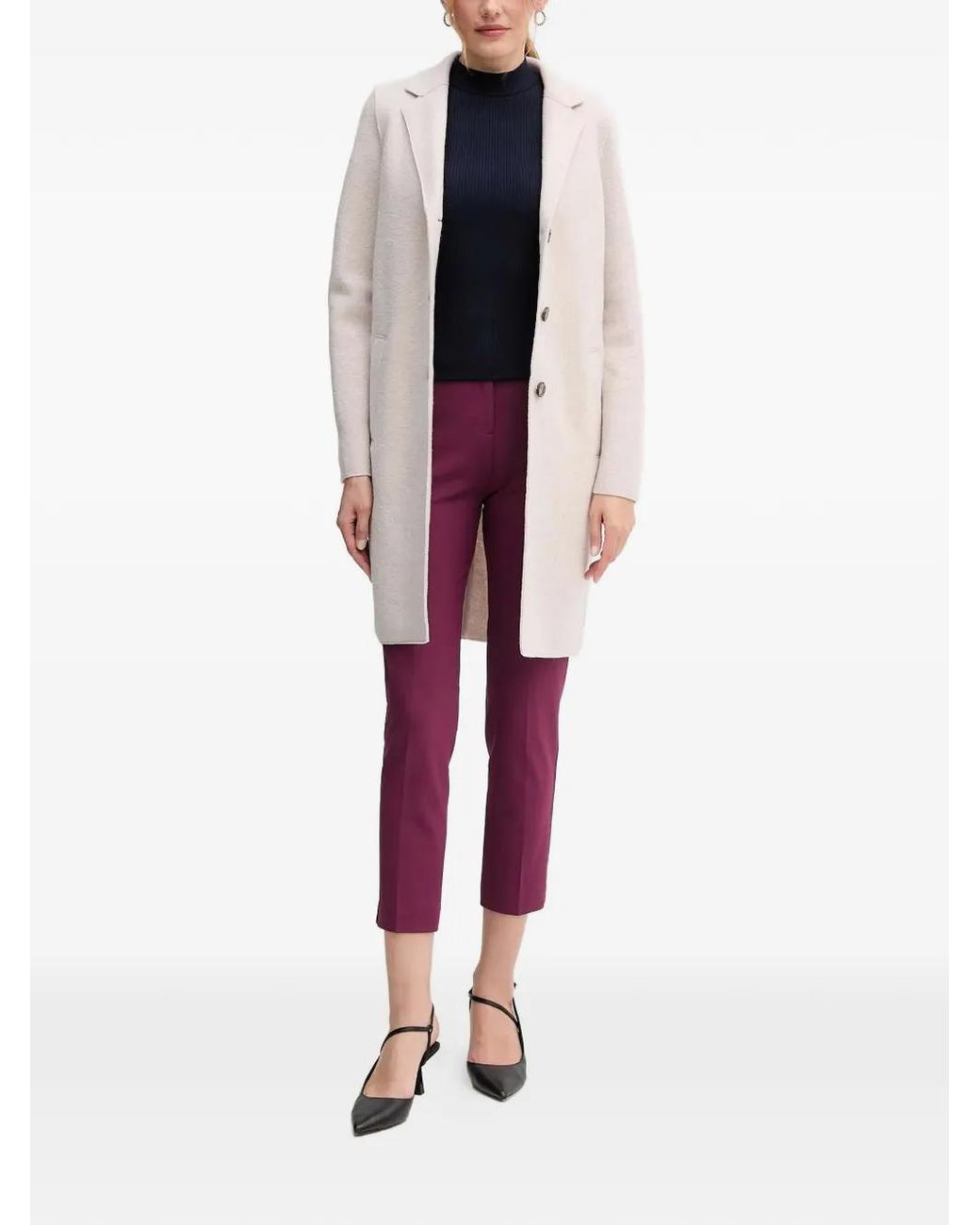 Ouí White Manteau Mayson À Simple Boutonnage