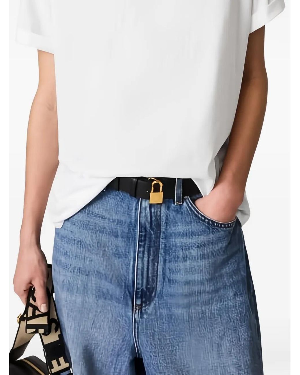 Stella McCartney Black Ryder Padlock Belt