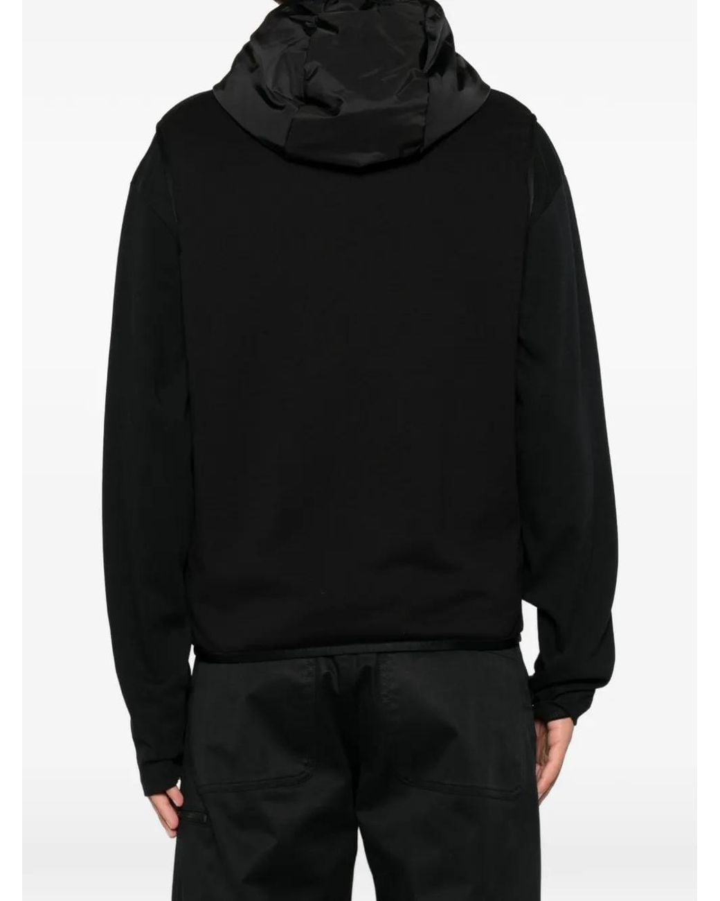 Moncler Black Hooded Zip-Up Gilet for men