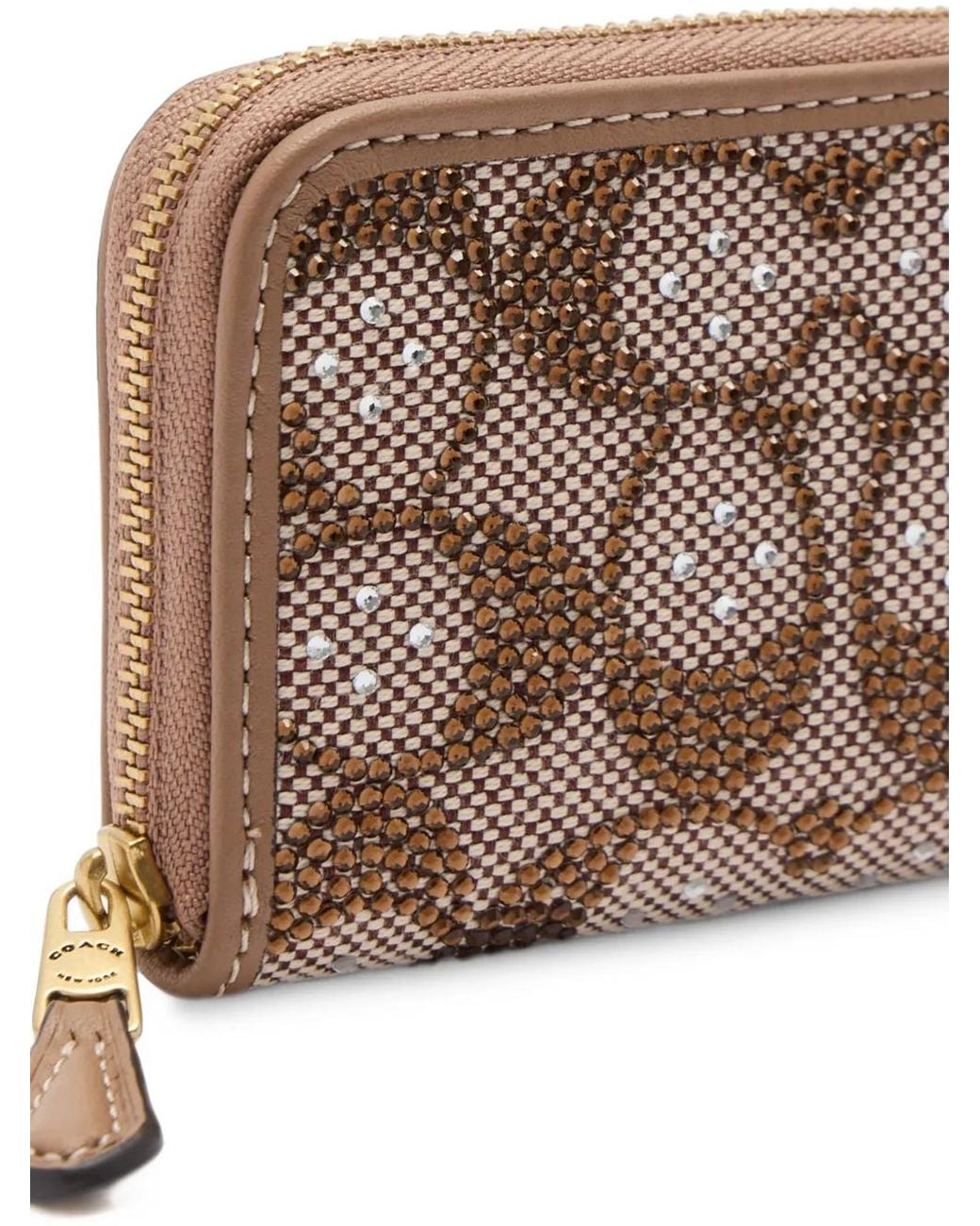 COACH Brown Essential Small Zip-Around Card Case