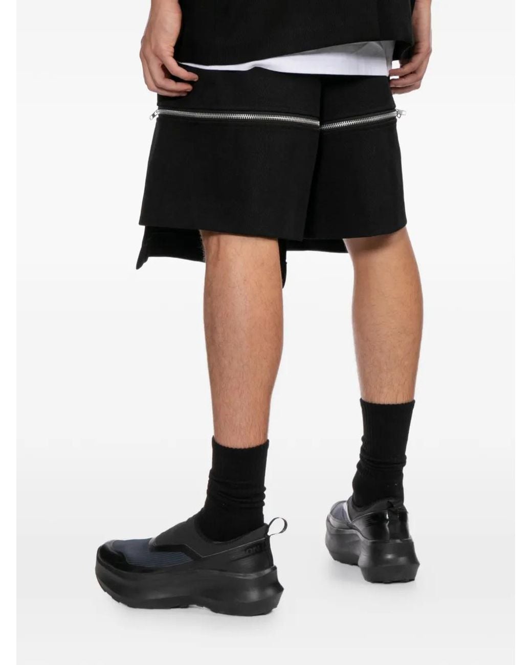 COMME DES GARÇON BLACK Black Zip-Detail Shorts