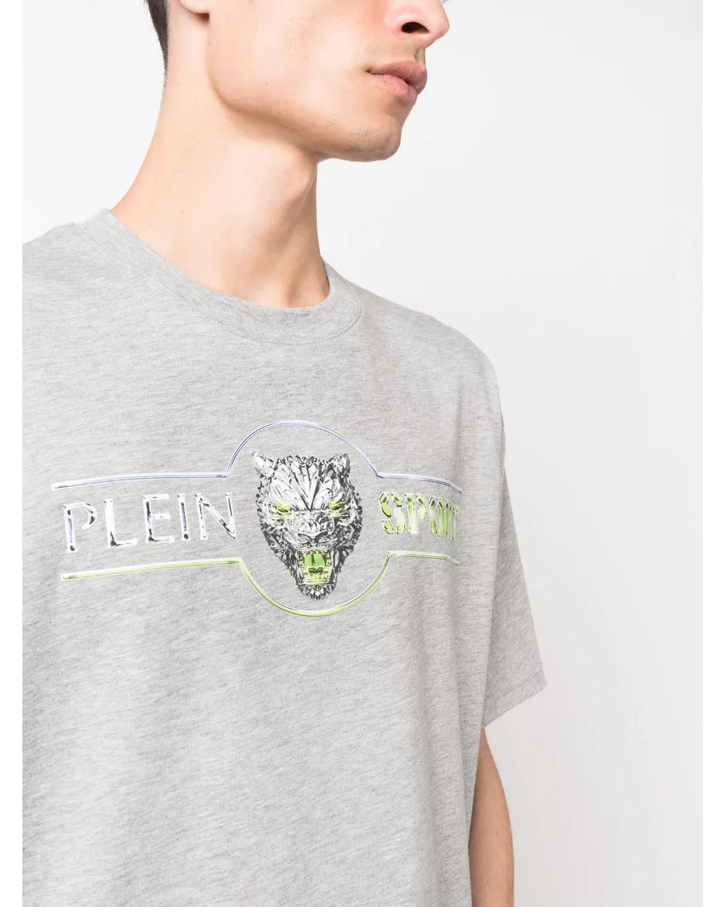 Philipp Plein Gray Chrome Scratch Edition T-Shirt for men