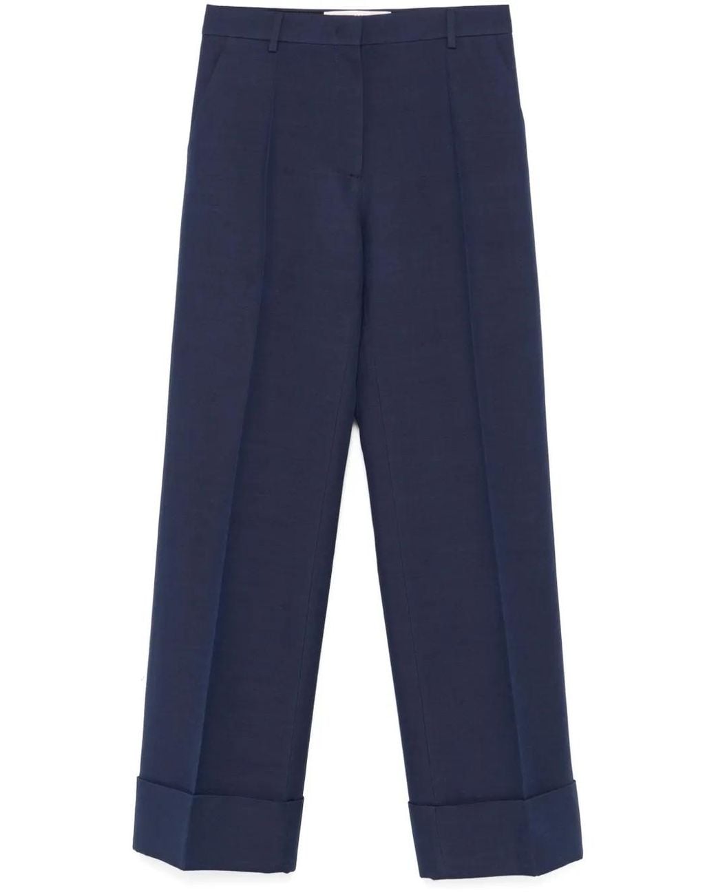 Valentino Garavani Blue Crepe Trousers