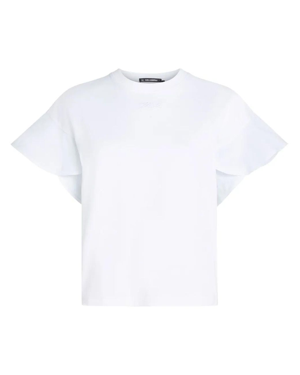 Karl Lagerfeld White Ruffle T-Shirt