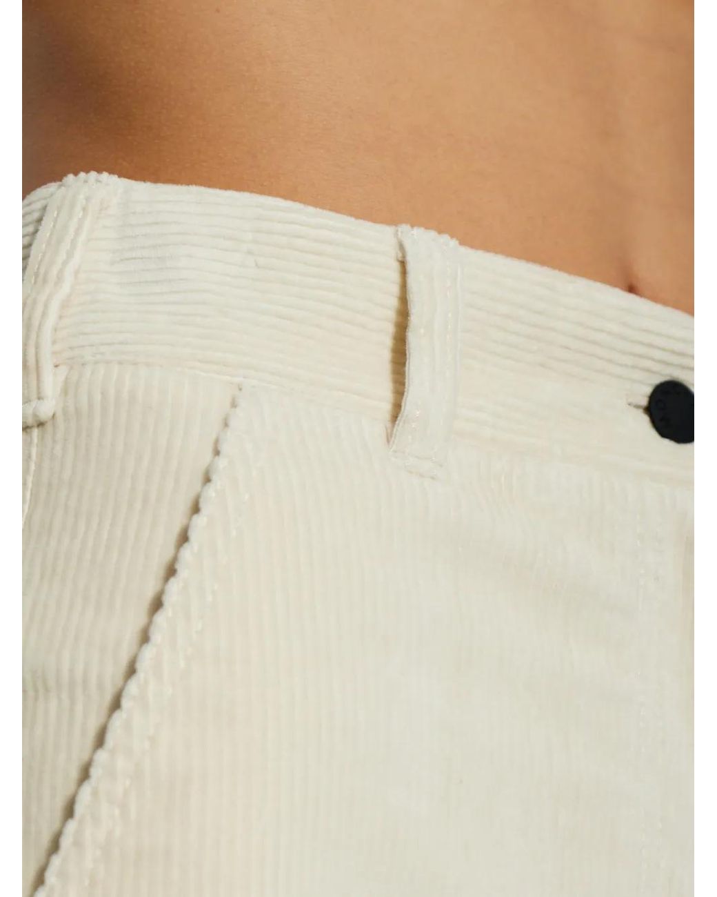 Moncler White Corduroy Wide-Leg Trousers