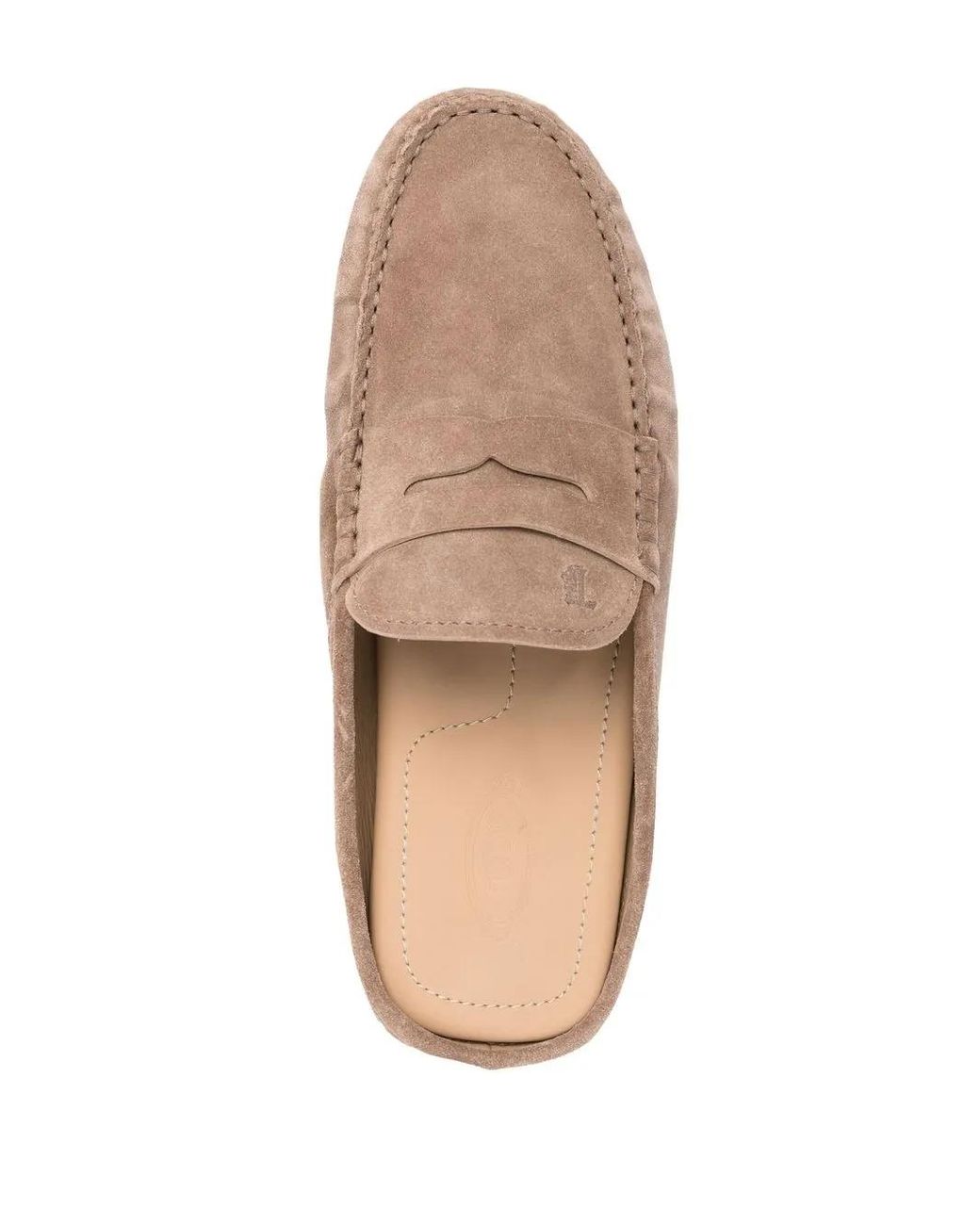 Tod's Brown Gommino Bubble Suede Mules for men