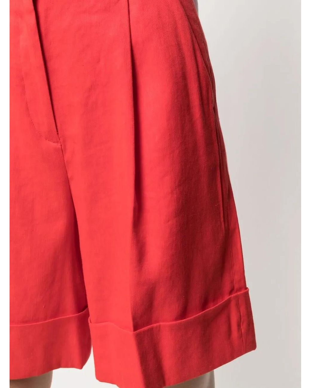 Lorena Antoniazzi Red Turn-Up Hem Shorts