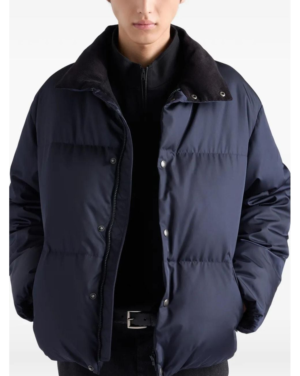 Prada Blue Medium-Weight Re-Nylon Down Jacket for men