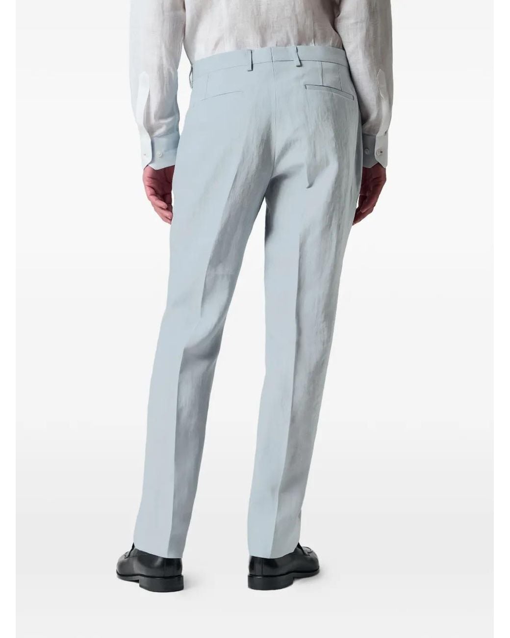 Paul Smith Blue Tapered-Fit Linen Trousers for men