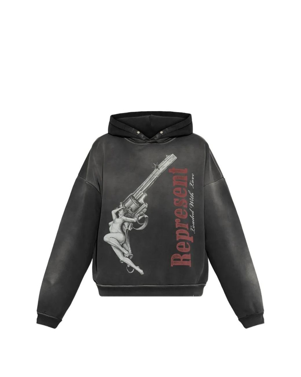 Represent Black Graphic Hoodie for men