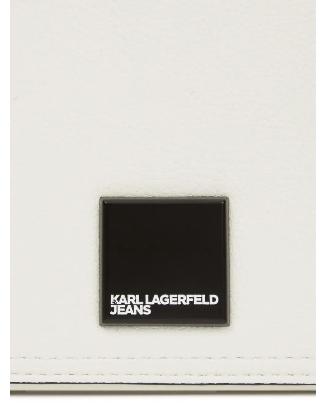 KARL LAGERFELD Logo-Plaque Camera Bag in White | Lyst UK