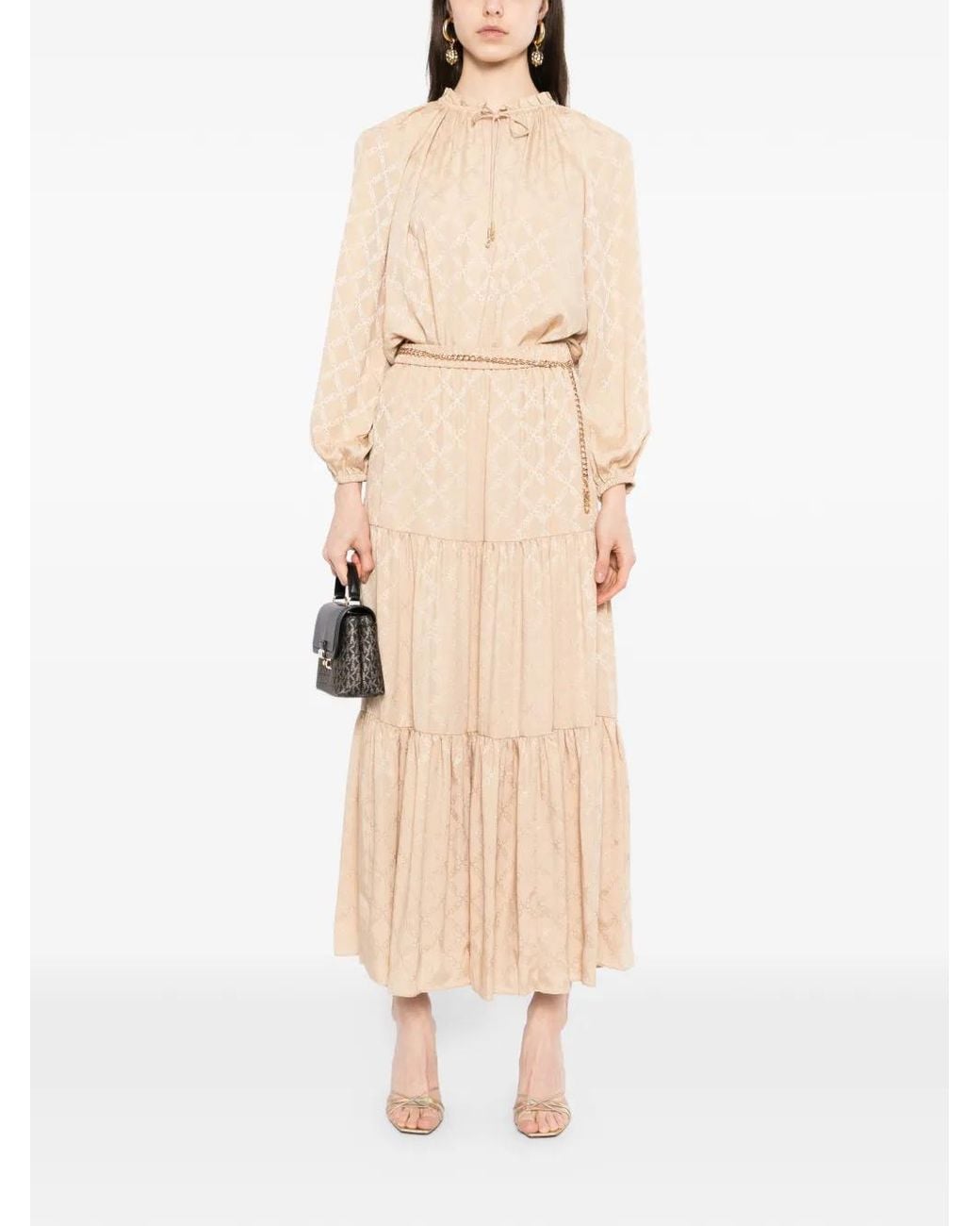 Michael Kors Natural Monogram Maxi Skirt