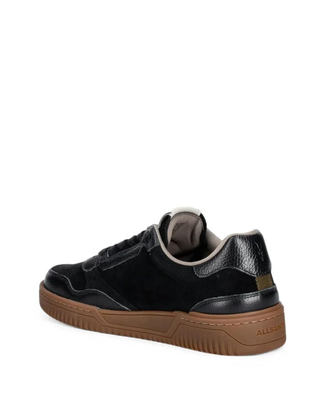 AllSaints Black Regan Logo-Print Panelled Sneakers for men