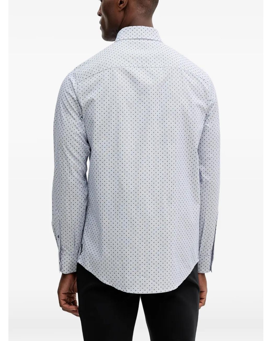 ARMANI EXCHANGE White Patterned Button-Down Shirt for men