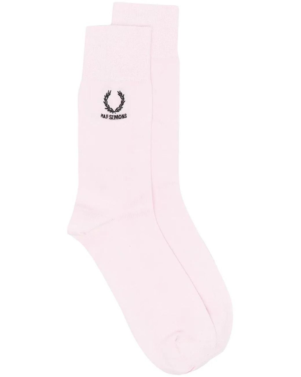 Fred Perry Pink Embroidered-Logo Socks