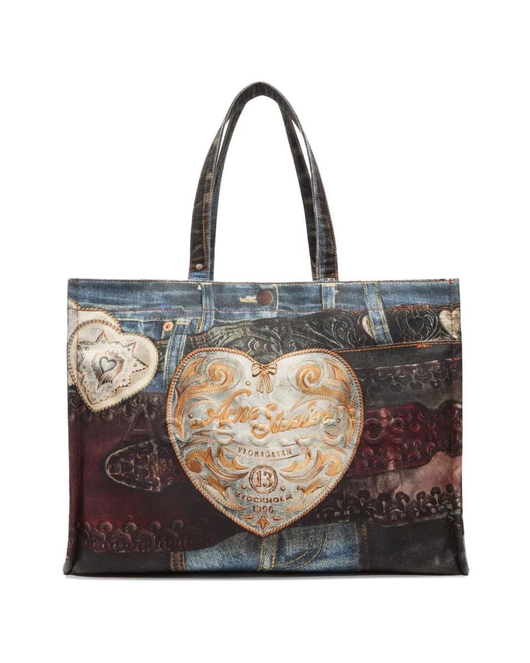 Acne Black Printed Tote Bag