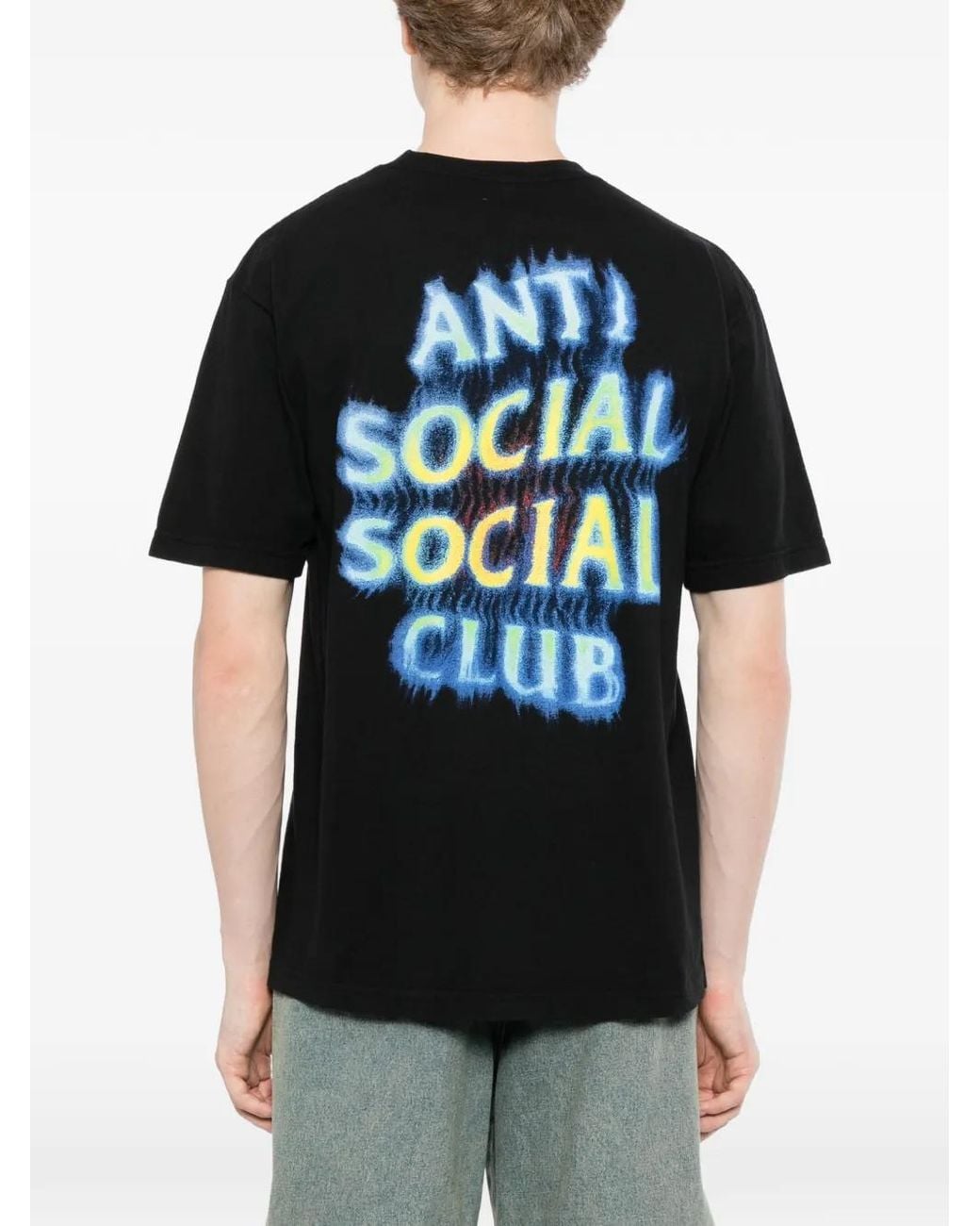 ANTI SOCIAL SOCIAL CLUB Black Logo-Print Cotton T-Shirt for men