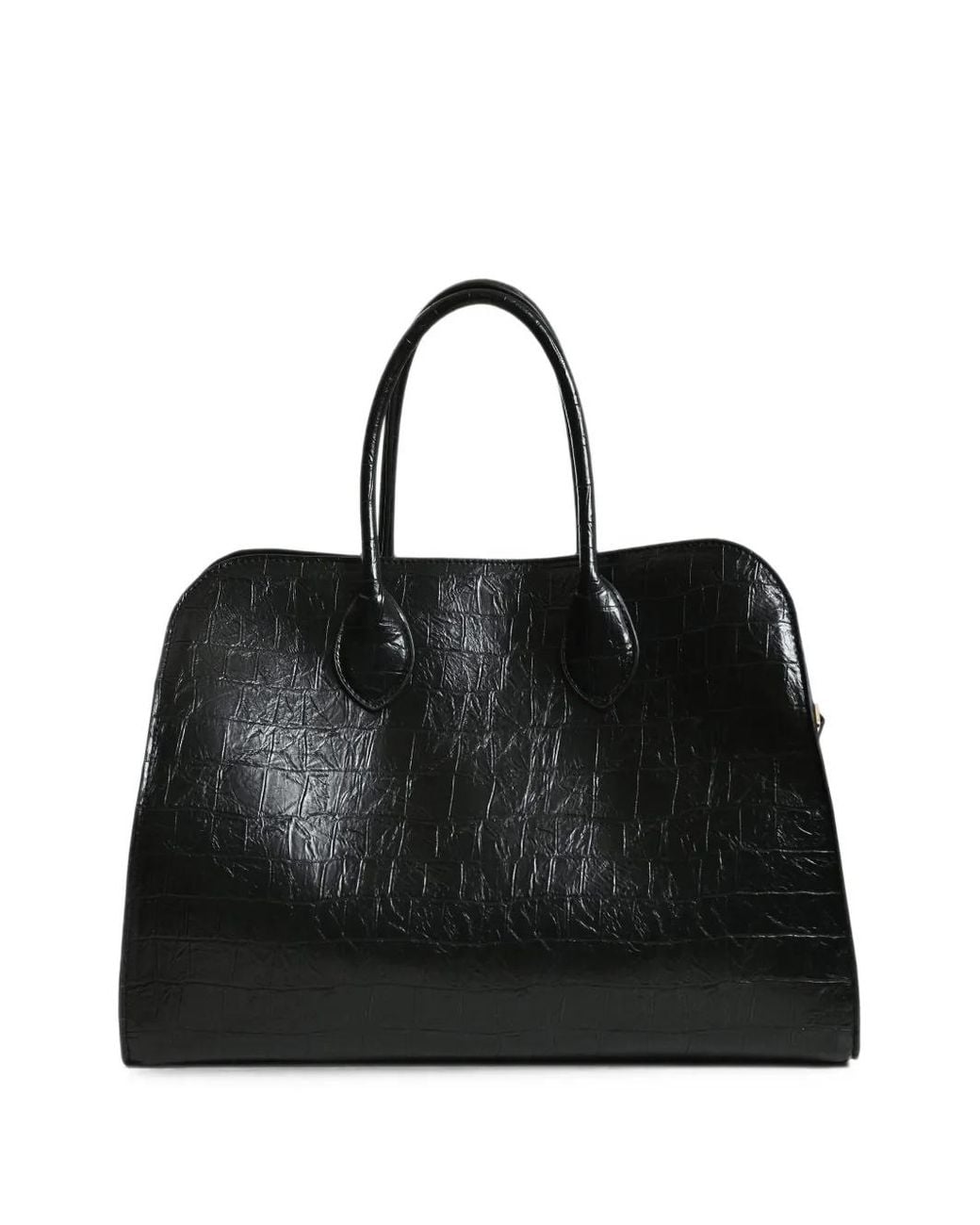 Essentiel Antwerp Black Katarina Croc-Effect Tote Bag