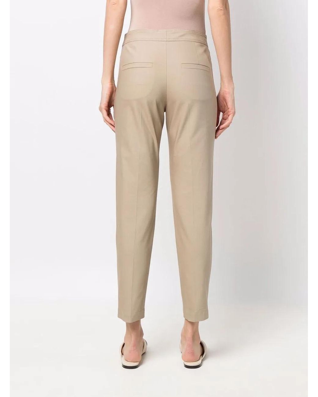 Brunello Cucinelli Natural Cropped Slim-Fit Trousers