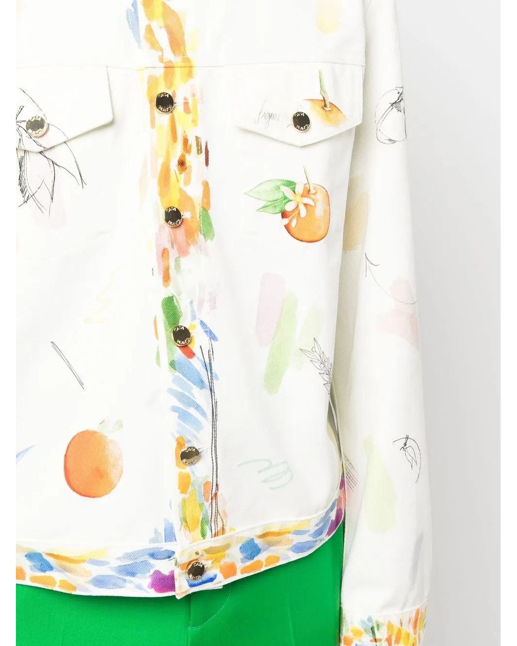 Casablanca White Work In Progress Denim Jacket for men