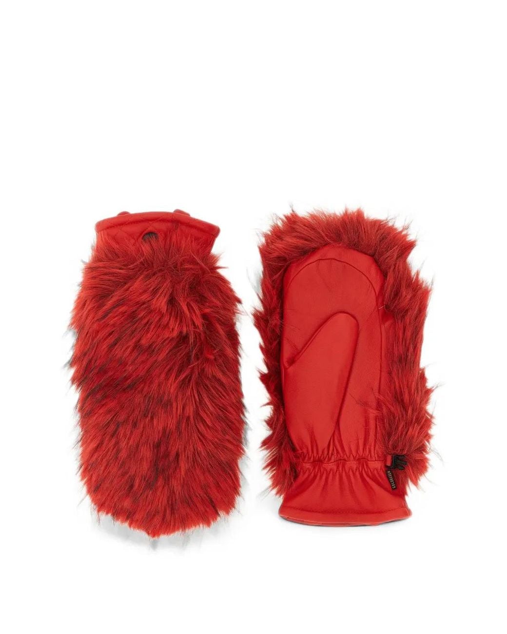 Goldbergh Red Hill Faux-Fur Leather Mittens