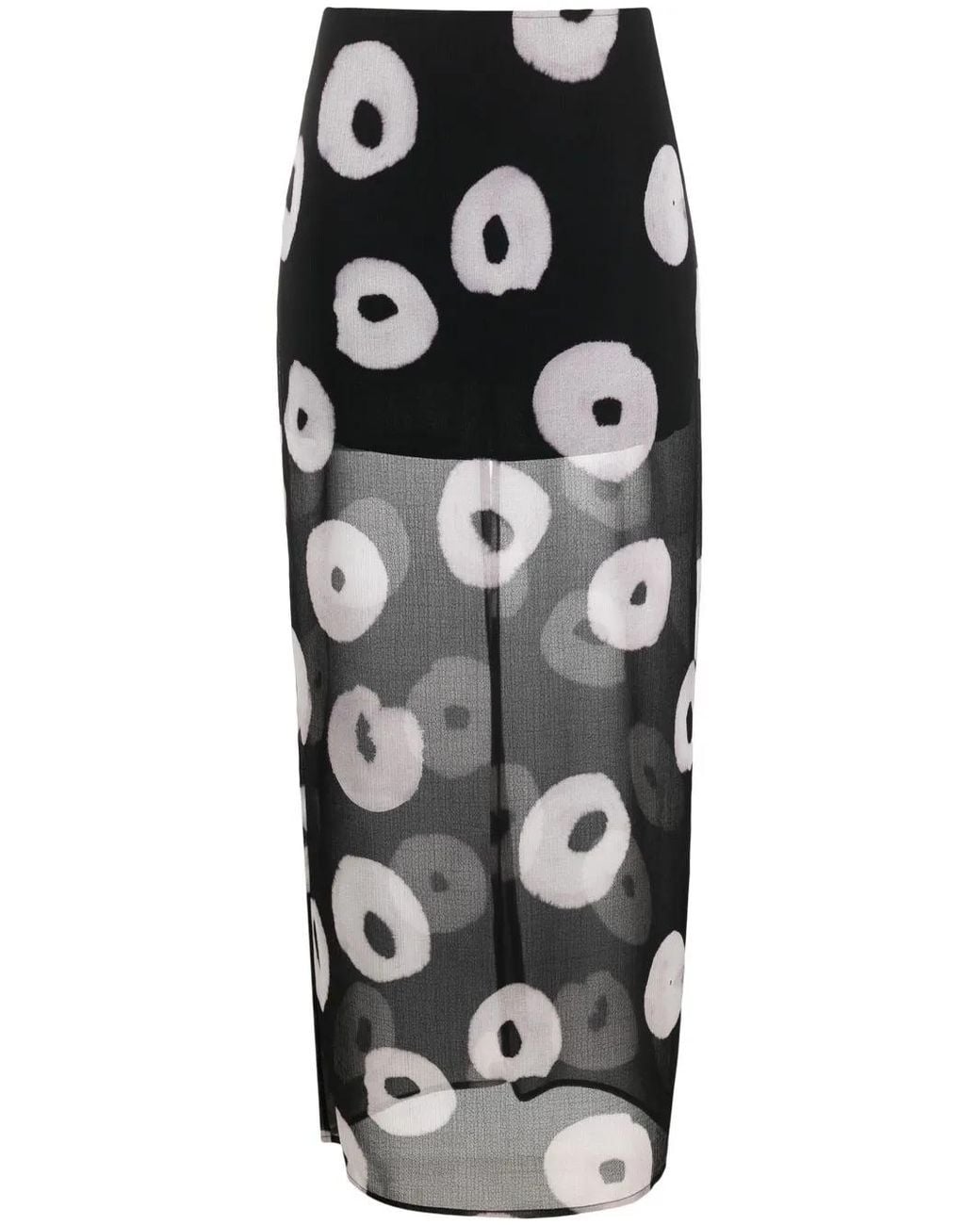 Nina Ricci Black Semi Sheer Printed Skirt