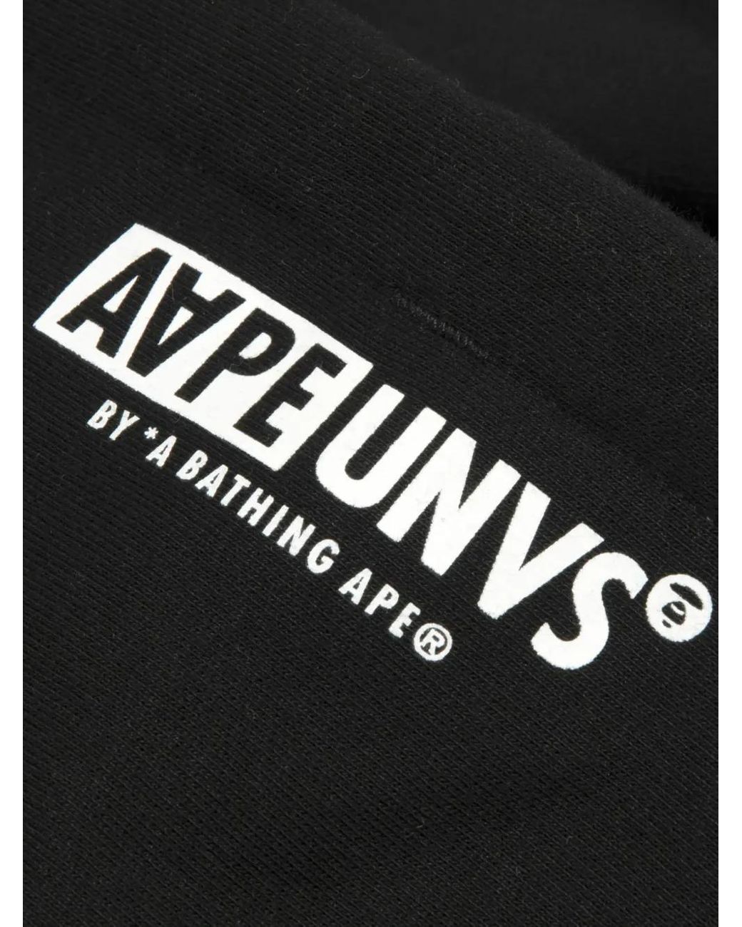Aape By A Bathing Ape Black Logo-Print Hoodie for men