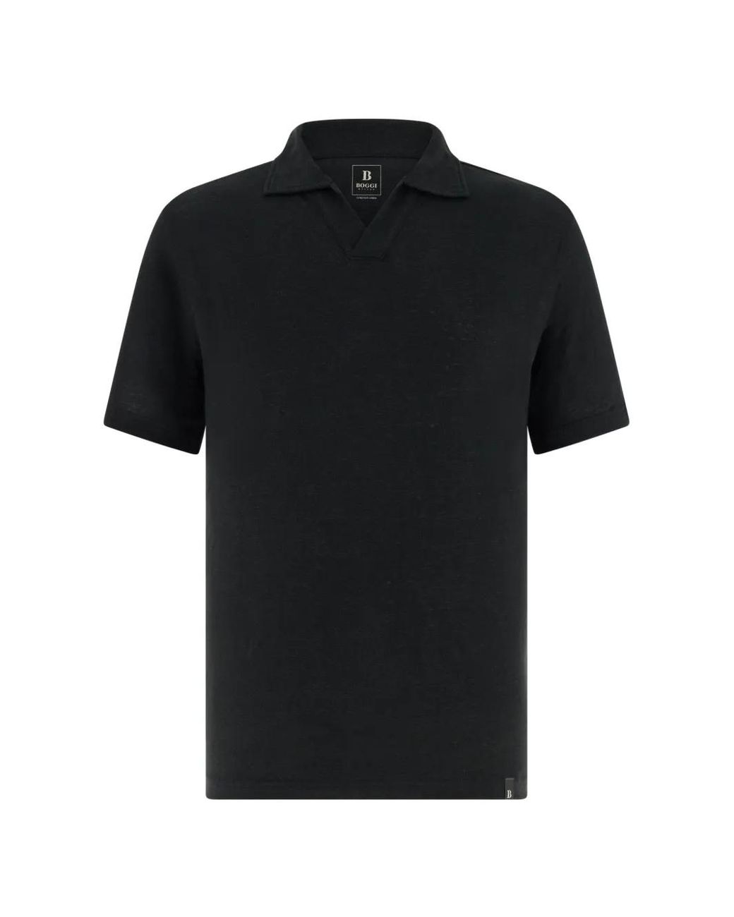 Boggi Blue Stretch Linen Jersey Polo Shirt for men