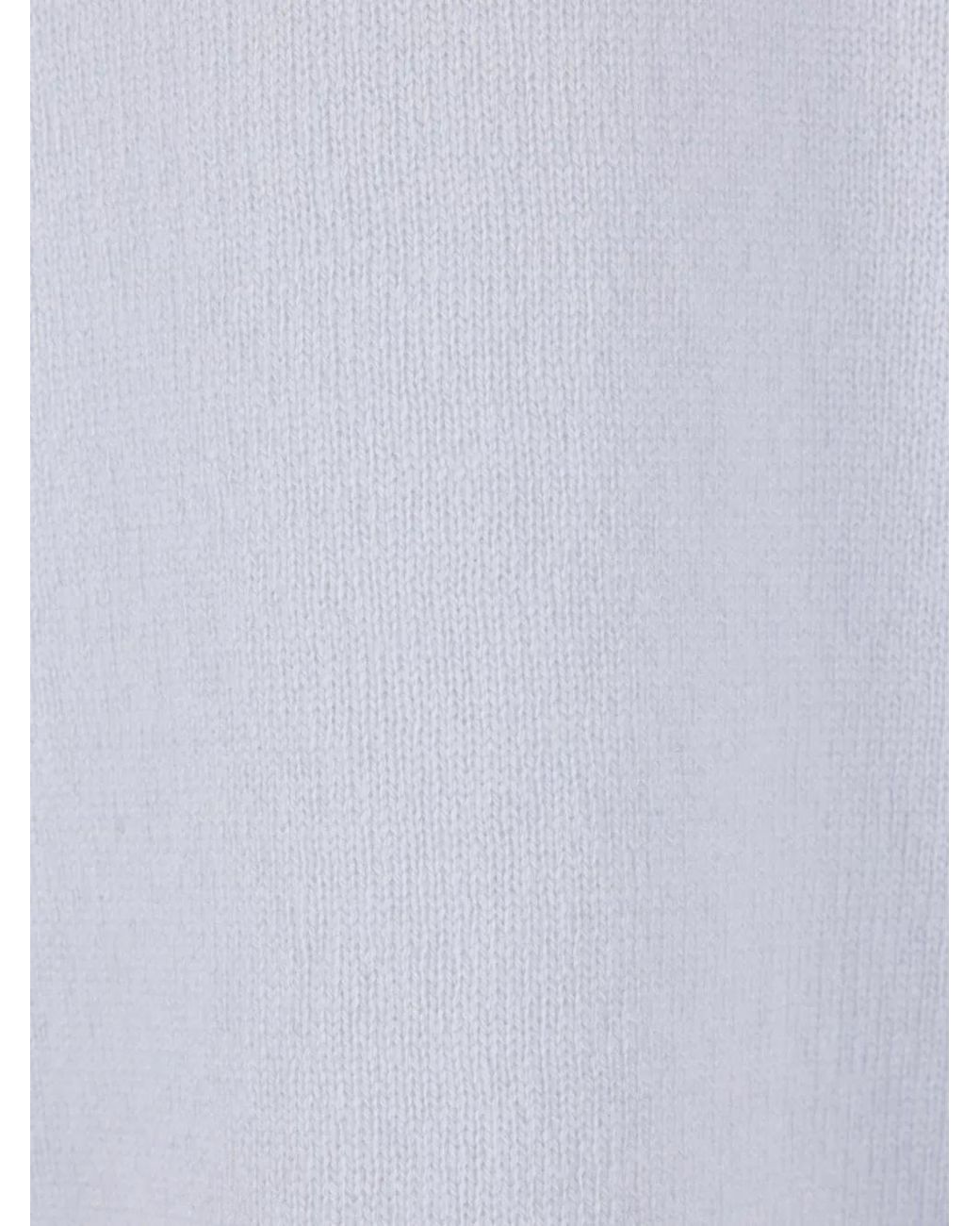 Allude Blue Crew-Neck Ribbed Sweater