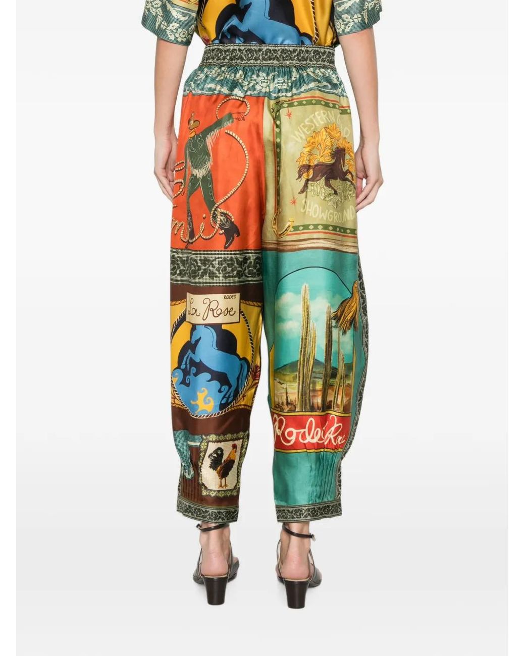 ALÉMAIS Green Ace Tapered Silk Trousers