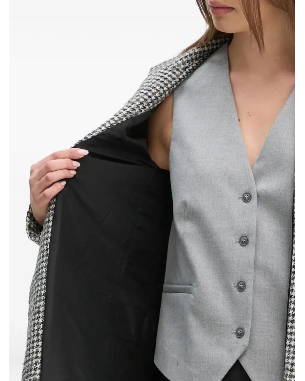Blazer Con Motivo Pied De Poule Sandro Ferrone de color Gray