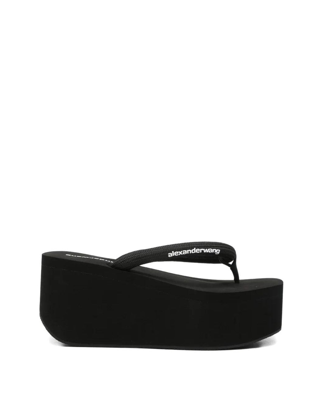 Alexander Wang Black Jenna Thong Platform Sandals