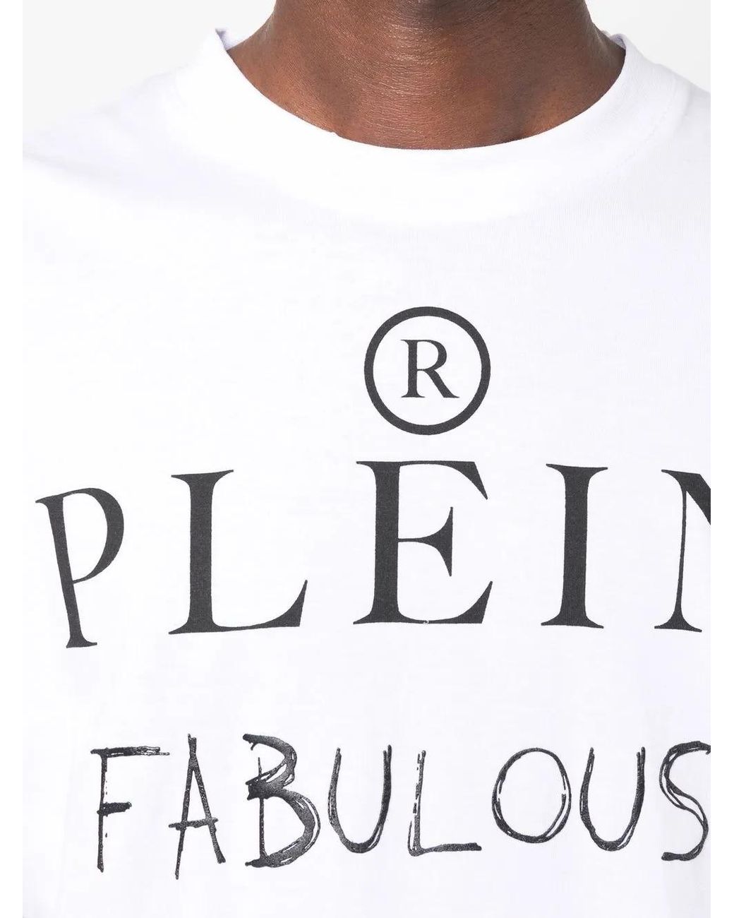 Philipp Plein Blue Slogan Print T-Shirt for men