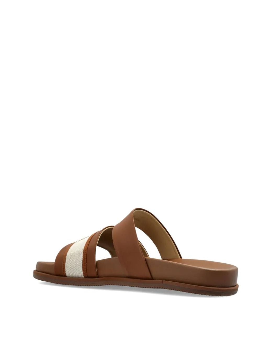 Furla Brown Logo Stripe Sandals
