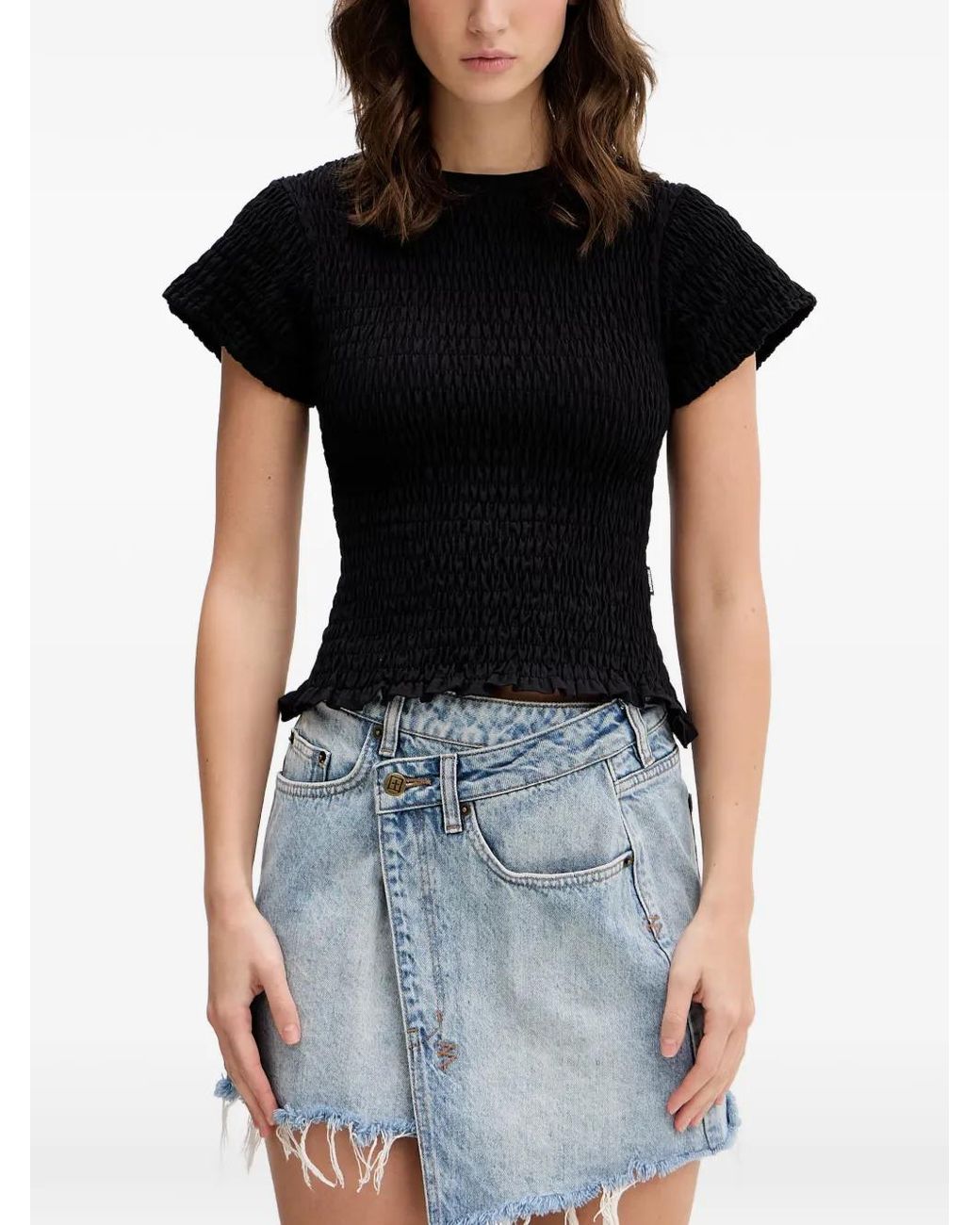 Vetements Black Ruffled T-Shirt