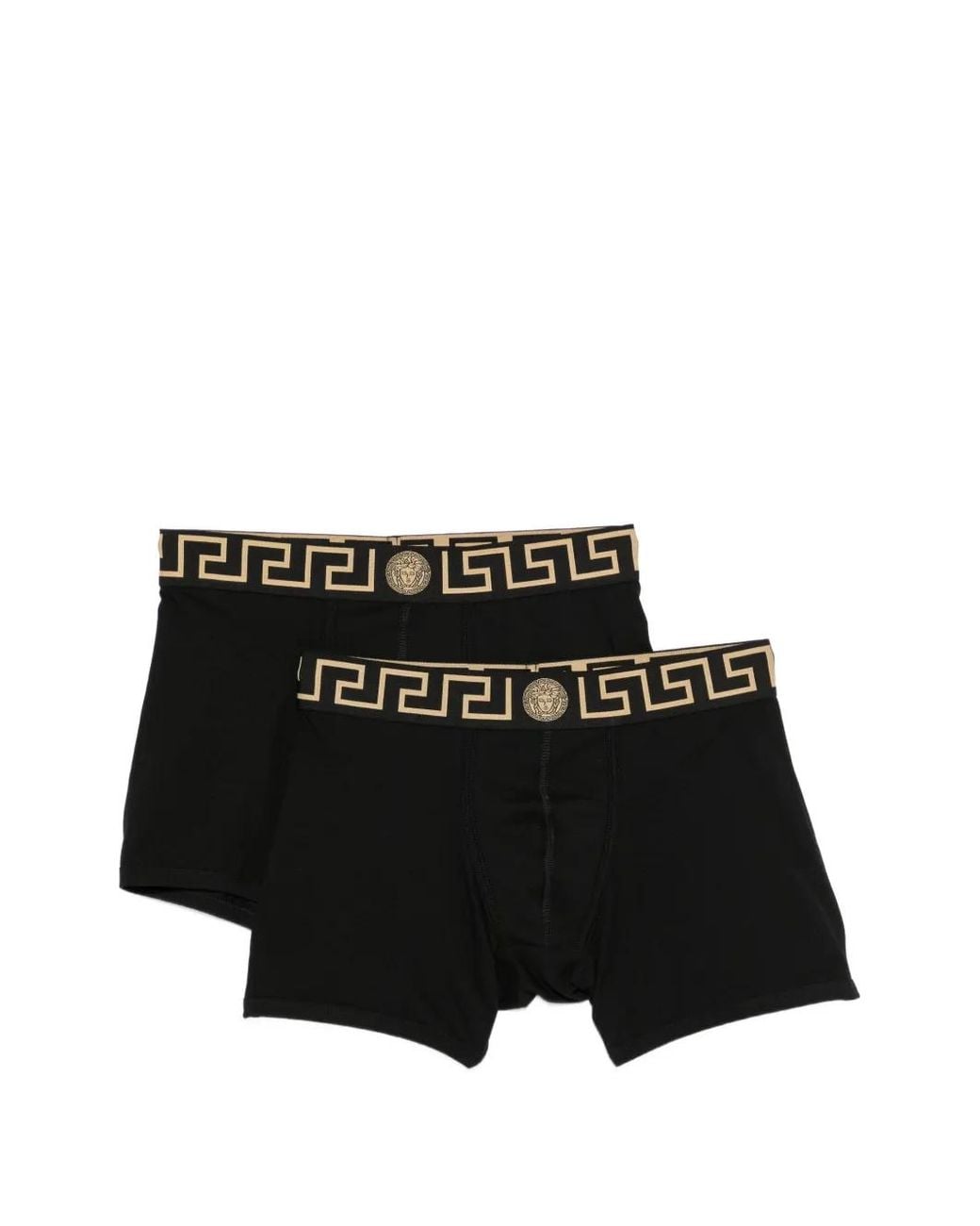 Versace Twee Greca Medusa Slips in het Black voor heren