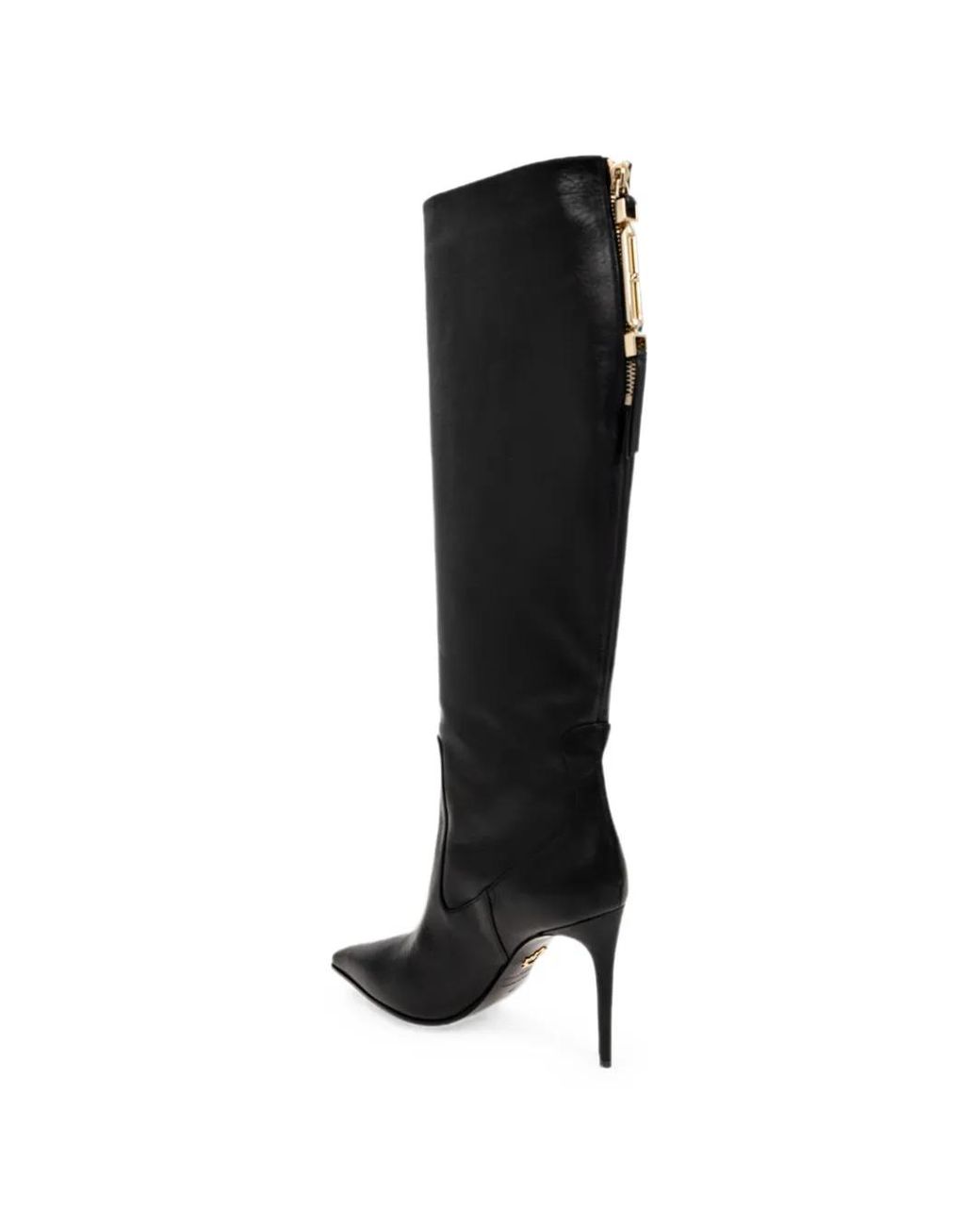DSquared² Black Pointed-Toe Zip-Fastening Knee-High Boots