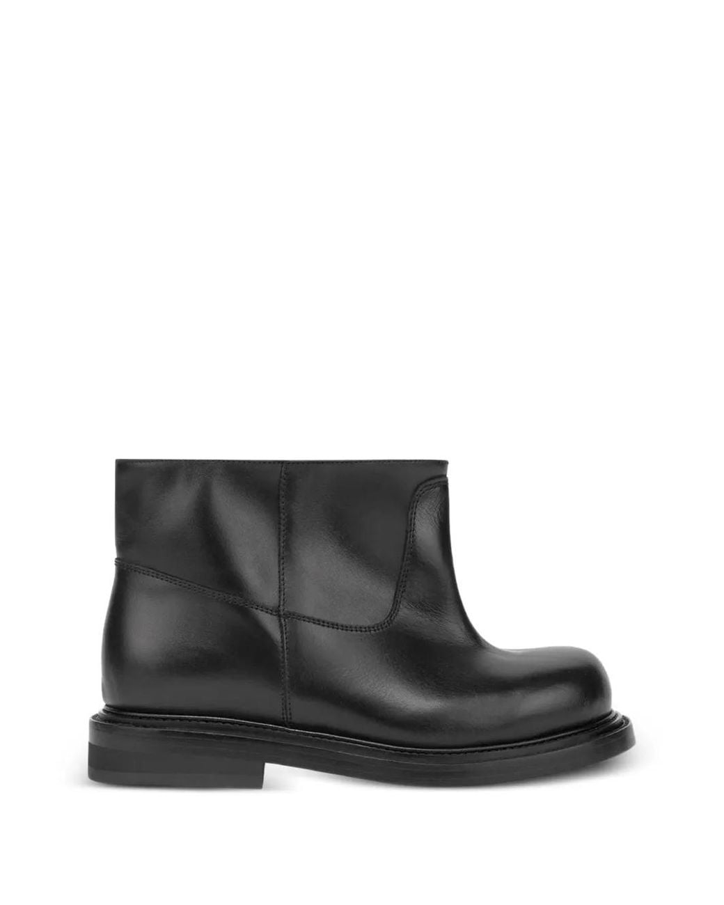 Moschino Black Round-Toe Leather Boots for men