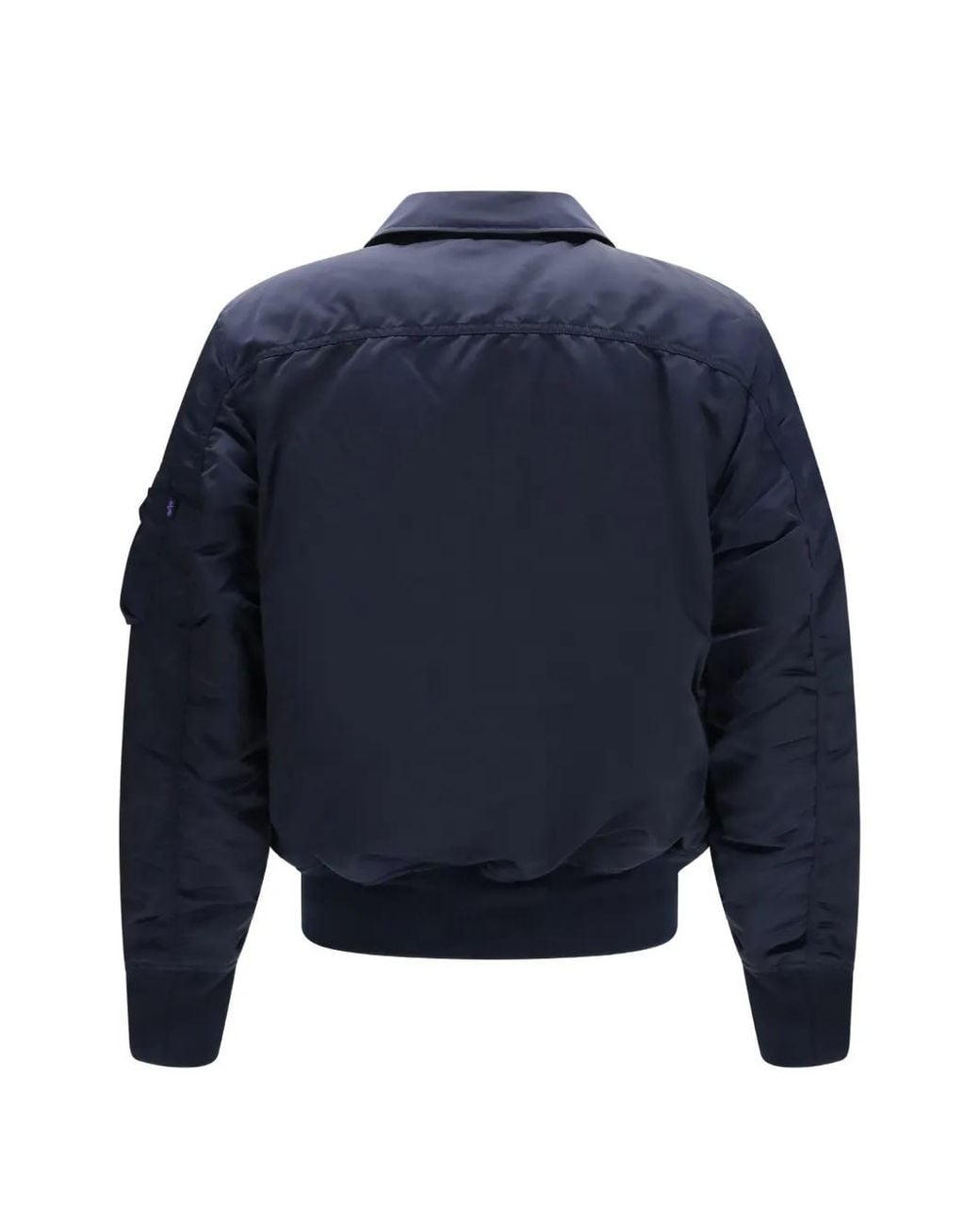 Alpha Industries Blue Cwu-45/P Logo-Patch Bomber Jacket