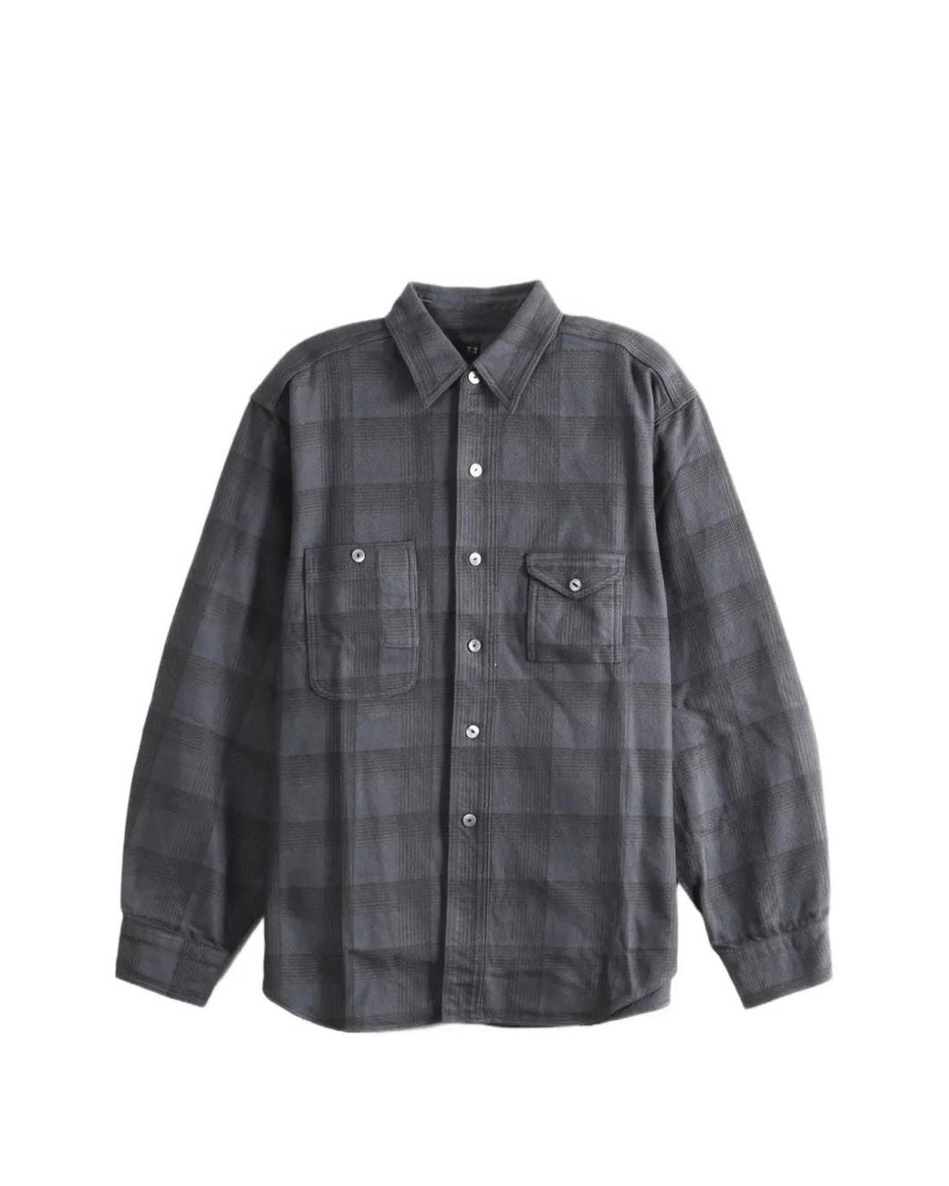 TAIGA TAKAHASHI Gray Plaid-Pattern Button-Down Shirt for men