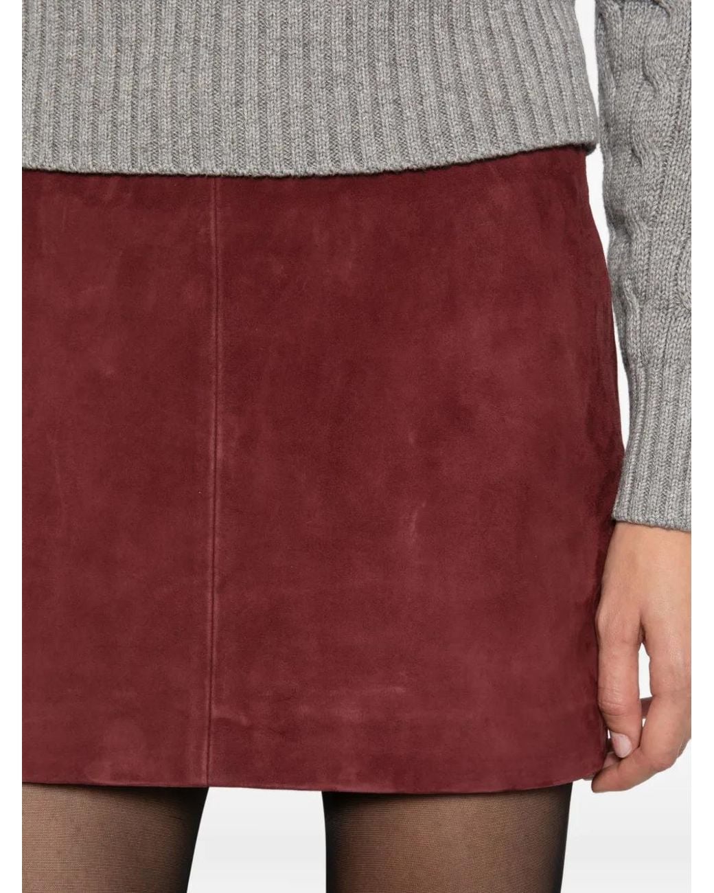 Arma Red Melody Suede Mini Skirt