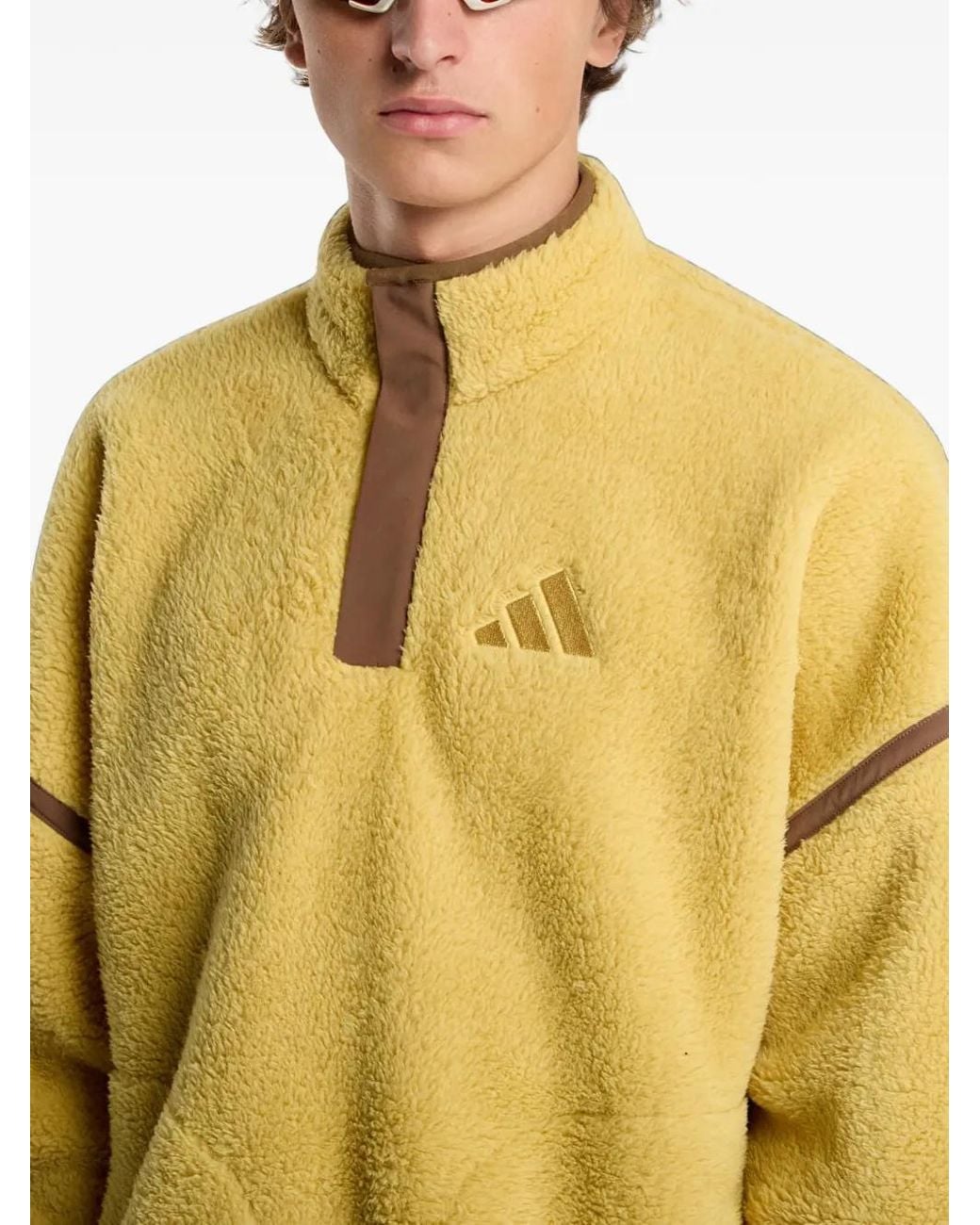 Adidas Yellow Terrex Multi High-Pile Fleece Sweater for men