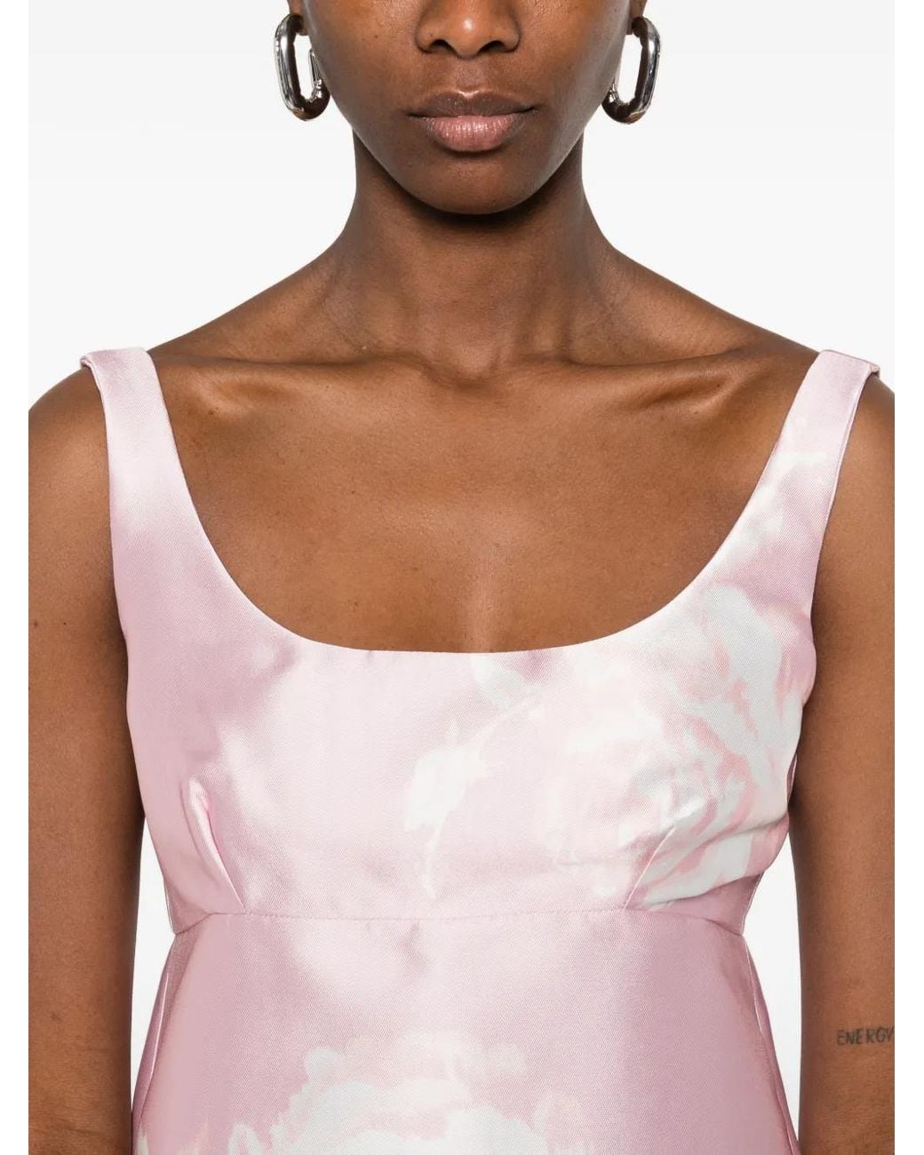 Marques'Almeida Pink Printed Balloon Sleeve Dress
