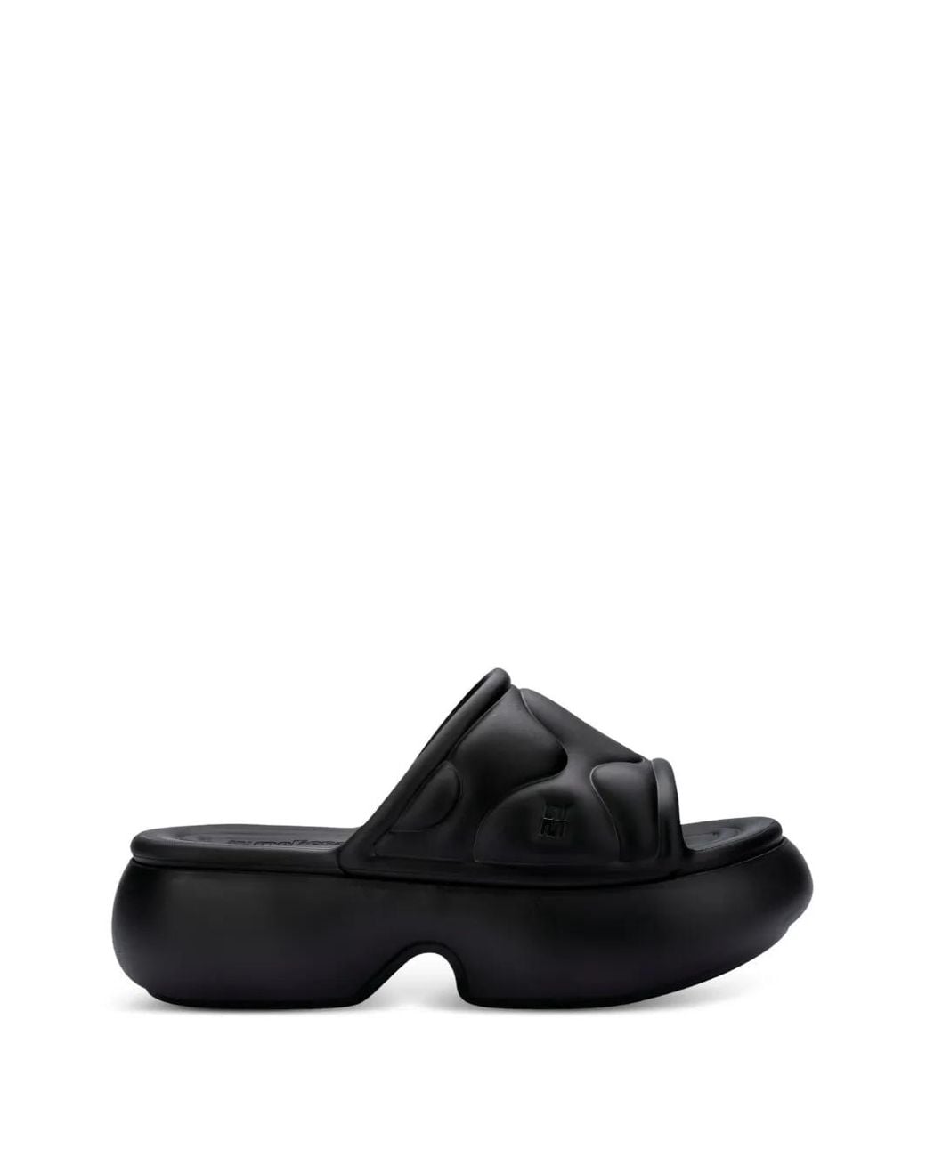 Melissa Black Puff Platform Slides