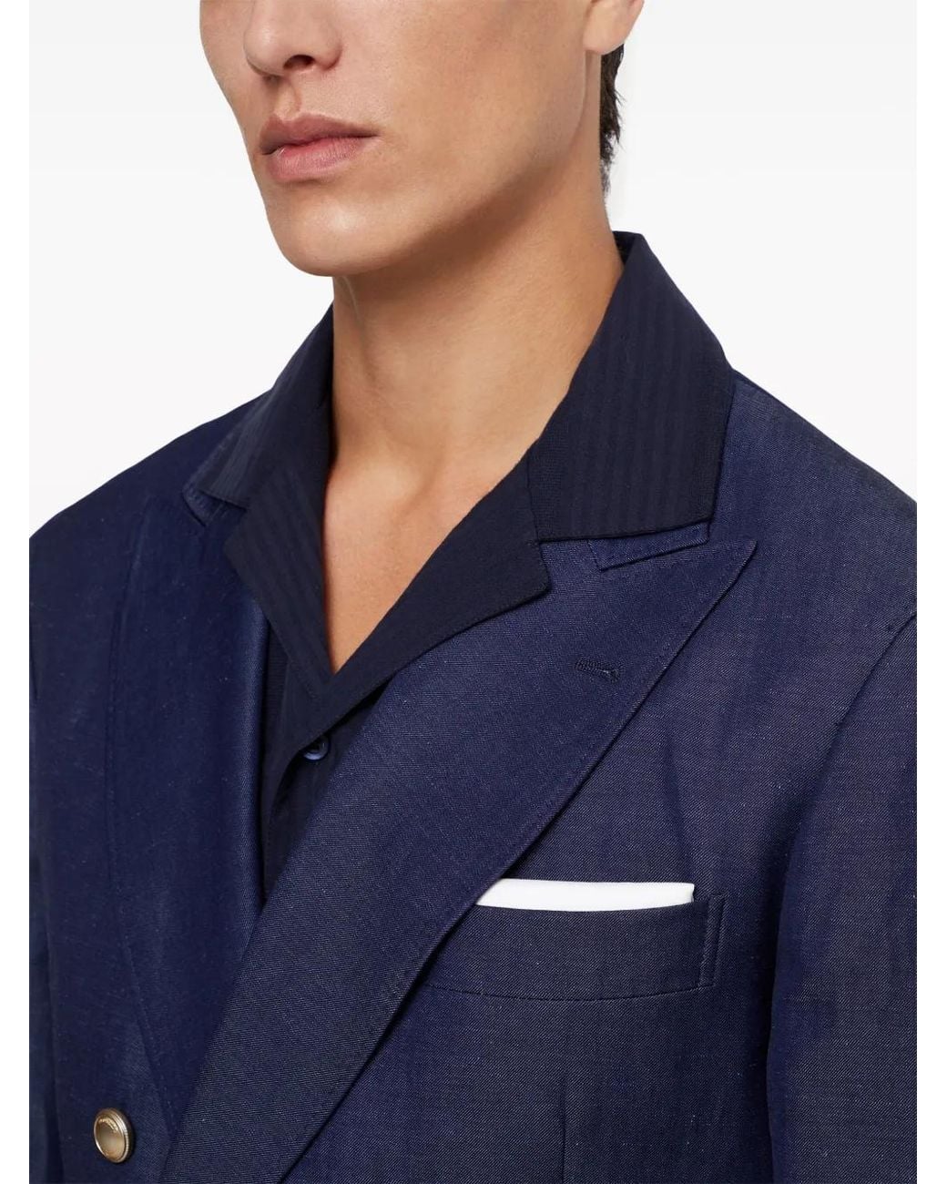 Brunello Cucinelli White Finished-edge Cotton Pocket Square for men