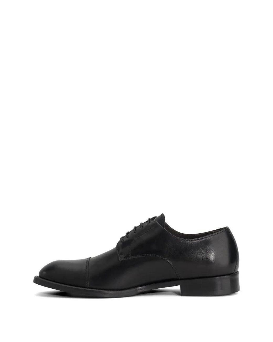 Boggi Black Leather Derby Shoes for men