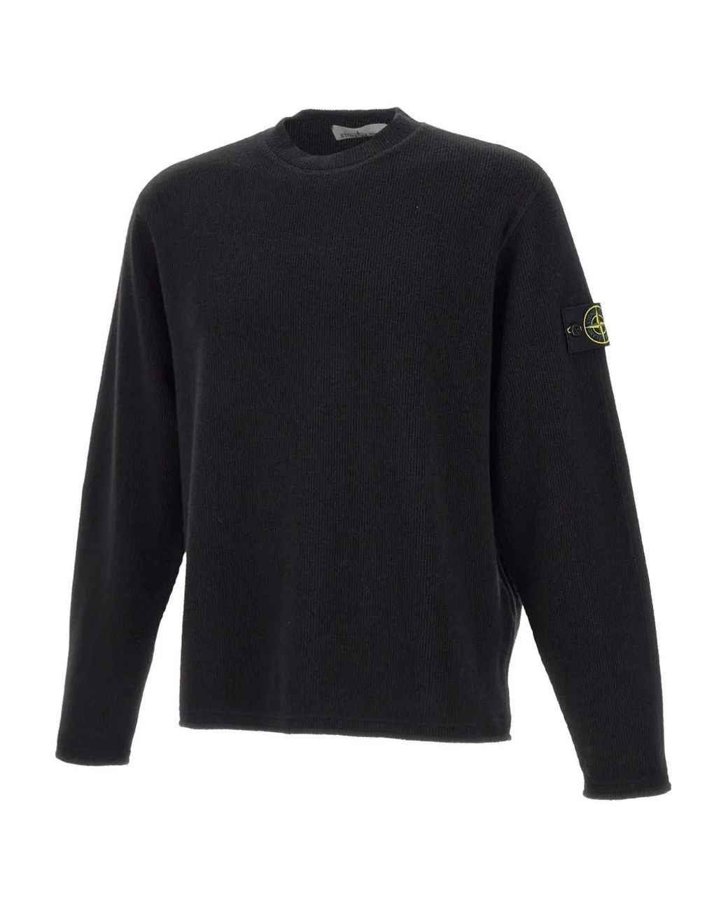 Stone Island Blue Patch-Detail Ribbed Pullover for men