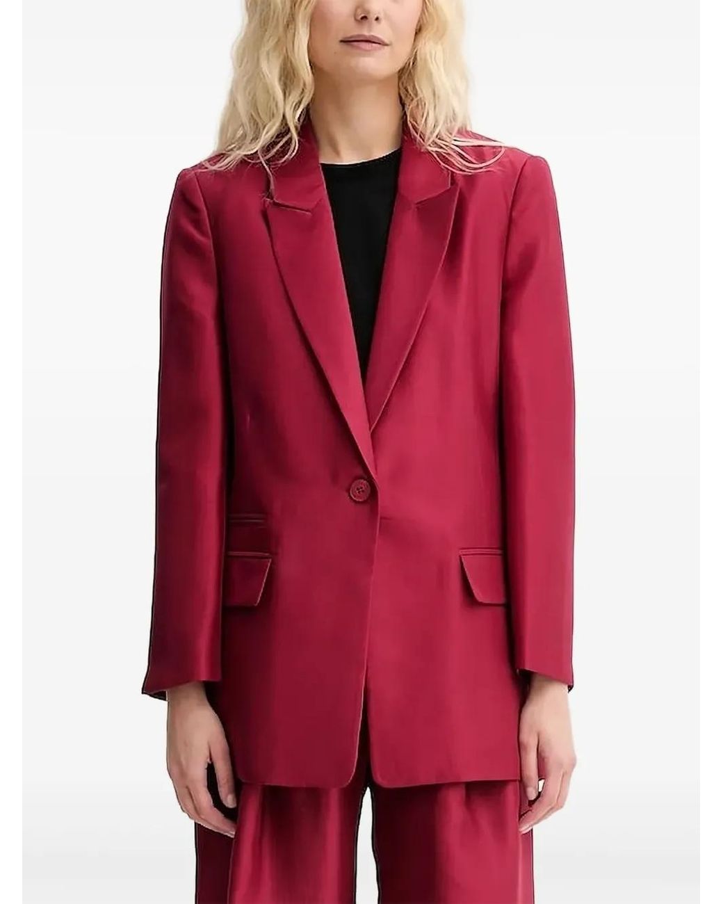 Munthe Red Patton Single-Breasted Blazer